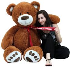 The answers are at the bottom of this post. Amazon Com Personalized 5 Foot Teddy Bear Soft Life Size Big Plush Animal With Bigfoot Paws Customized With Your Message Toys Games