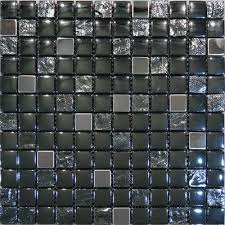 Shop our beautiful collection of kitchen backsplash tile. Metal Insert Black Glass Blends Mosaic Tile Mosaic Glass Mosaic Tiles Glass Mosaic Tiles