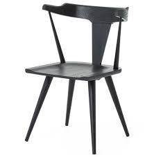 Greenforest velvet dining chairs set of 4 ，dining kitchen room chairs, mid century modern upholstered side chairs with metal legs,dark green. Tenly Mid Century Modern Black Oak Barrel Back Dining Chair Kathy Kuo Home