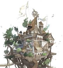 Tree House Sehee Park Tree House Drawing Environment Concept Art Environmental Art