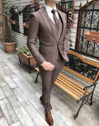 Terziademaltun Italyan Stil Slim Fit Ceket Yelek Pantolon Acik Kahve Takim Elbise T3067 Siyah Takim Elbise Takim Elbise Mavi Takim Elbise