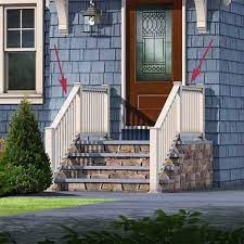 Proposed Railing Of The Cottage Style In The Photoshop Remodel To A Cape Style Front Porch Steps Front Stairs Front Door Steps