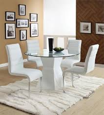 45 Lynelle White Round Dining Table Set In 2020 Round Dining Table Sets Glass Top Dining Table Glass Round Dining Table
