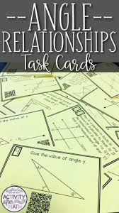 Angle Relationships Task Cards With Qr Codes Angle Relationships Math Task Cards Task Cards