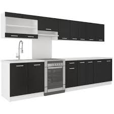 Ultra Cuisine Complete Avec Plan De Travail L 3m20 Noir Mat Achat Vente Cuisine Complete Ultra Cuisine Co En 2020 Meuble Sous Evier Meuble Hotte Cuisine Complete