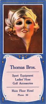 INK BLOTTER : R WILSON HAMMELL : ARTIST SIGNED : AD FOR SPORTING GOODS  STORE