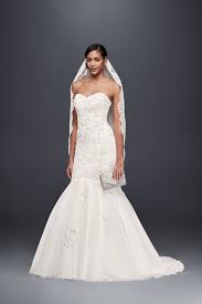 Metallic Beaded Lace Trumpet Wedding Dress David S Bridal Trumpet Wedding Dress Lace Trumpet Wedding Dress Davids Bridal Wedding Dresses