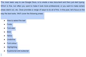 This will select the entire sheet. Google Docs 2 Making Your Text Look Better Learning G Suite Apps Script