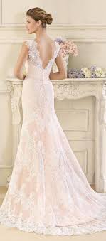 Blush Lace Fitted Wedding Dress By Fara Sposa 2017 Bridal Collection Blush Wedding Dress Lace Wedding Dresses Blush Wedding Dresses Strapless