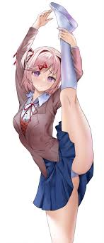 yami (rear4742), natsuki (doki doki literature club), doki doki literature  club, absurdres, commentary, english commentary, highres, 1girl, blazer,  breasts, cowboy shot, jacket, leg up, medium breasts, panties, pantyshot,  pink eyes, pink hair,