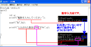 C言語 数値を入力してみる Scanf