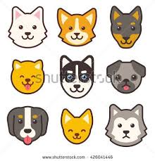 Cartoon Dog Faces Set Different Breeds Of Dogs Husky Corgi Pug Chihuahua Doberman Etc Cute Flat Stickers Set Cartoon Dog Corgi Cartoon Puppy Cartoon