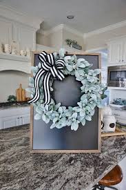 Black And White Striped Ribbon Wreath 16 To 32 Inch Lamb S Ear Grapevine Wreath Farmhouse Etsy Farmhouse Wreath Wreaths Ribbon Wreath