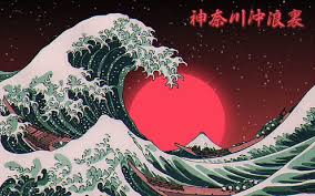 We hope you enjoy our growing collection of hd images to use as a background or home screen for your smartphone please contact us if you want to publish a japanese wave wallpaper on our site. Hd Wallpaper Red Blue And White Ocean Waves Illustration The Great Wave Off Kanagawa Wallpaper Flare