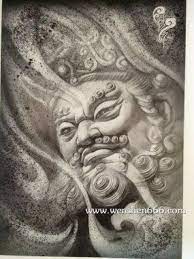 四大天王之眼神犀利的增长天王纹身手稿 hinh xăm nhật y tưởng hinh xăm hinh xăm