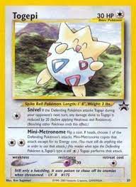 Pokemon togepi is a fictional character of humans. Amazon Com Pokemon Togepi Pokemon Tcg Card 1999 2002 Pokemon Wizards Of The Coast Exclusive Black Star Promos 30 Toys Games