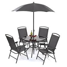 3.8 out of 5 stars. Havana Charcoal 4 Seater Garden Dining Set With Parasol All Round Fun