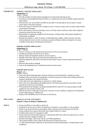 Check spelling or type a new query. Export Specialist Resume Samples Velvet Jobs