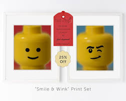 Lego Minifigure Print Set Two Lego Prints Of Minifigures Smile Wink Chub And Bug Illustration Wall Art And School Supplies For Kids And Babies Illustration Wall Art