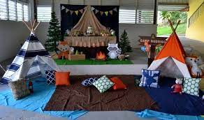 Retro camper delights with pops of color in a joyful theme. Woodland Theme Party Decorations Novocom Top