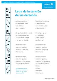 Estoy consiente que tu ya no me quieres. La Cancion De Los Derechos Unicef