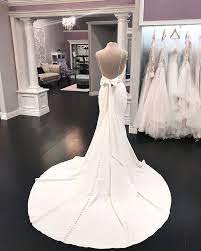 Dreaming Of A Clean Simplistic Wedding Style This New Arrival Is Just For You With The Prettie Bow Wedding Dress Long Wedding Dresses Fairy Wedding Dress