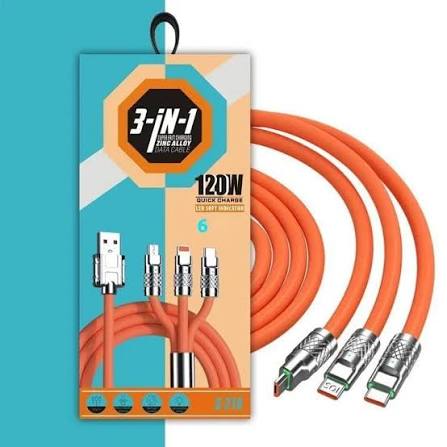 كابل شاحن نقل عالي السرعة 3 في 1 بقدرة 120 واط S-219