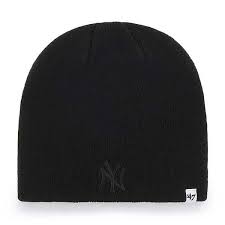 New York Yankees All Black 47 Brand Raised Beanie Hat 47 Brand New York Yankee Hat Beanie Hats