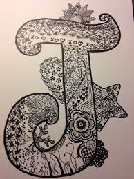 How your child's writing and art changes over time. Zendoodles Letter J Creative Drawing Art Zen Doodle Drawings