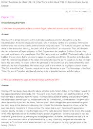 Ncert Solutions For Class 11 English Woven Words The World Is Too Much With Us Words English Solutions