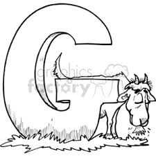 Baby Goat Clipart Black And White Black And White Letter G For Goat Clip Art White Letters Black And White