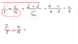 Cara mengurangi pecahan campuran dengan mudah. Penjumlahan Dan Pengurangan Bilangan Pecahan Youtube