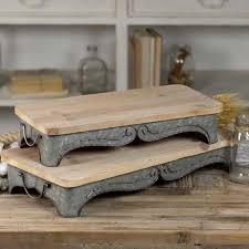 Wood And Metal Tray Risers Set Of 2 Diy Home Decor Home Decor Hacks Wood And Metal