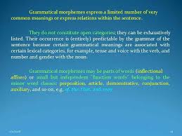 For example, misspellings contains four morphemes: English Lexicology Lecture 2 The International Structure Of