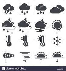 Welche bedeutung haben diese wettersymbole? Wetter Symbole Auf Dem Weissen Hintergrund Vector Illustration Stock Vektorgrafik Alamy