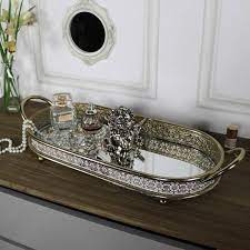 Small Antique Gold Mirrored Cocktail Tray Antique Gold Mirror Gold Home Decor Gold Decor