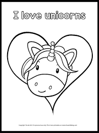Download I Love Unicorns Coloring Page Free The Art Kit