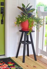 Refurbished Wooden Stool Cottage At The Crossroads Plant Stand Diy Plant Stand Wooden Stools