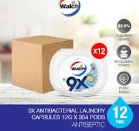 [CARTON DEAL] WALCH 9X Antibacterial Laundry Capsules 12g x 384pcs | Lazada