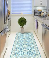 Shop for anti fatigue mats for kitchen at bed bath & beyond. Vinyl Floor Mat With Tiles In Green And Turquoise Kitchen Runner Rug Area Rug Or Door Mat Pvc Floor Mat Linoleum Rug Vinyl Floor Mat Flooring Vinyl Flooring