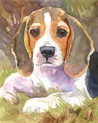 Beagle Art Print Of Original Watercolor Painting Beagle Etsy Beagle Art Dog Art Watercolor Dog