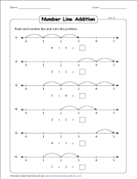addition using number line worksheets