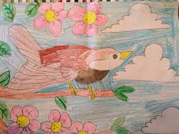 A Bird Drawn And Colored By Lexi 8 Years Old Art My Kid Made Kidart Birds Crayon Old Art Art Painting