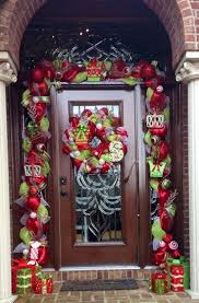 Deco Mesh Garland Around Front Door Front Door Christmas Decorations Christmas Door Decorations Christmas Decorations Garland