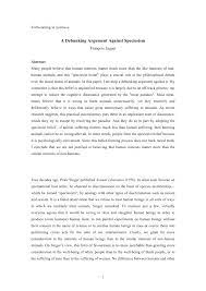 Pdf A Debunking Argument Against Speciesism