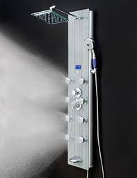 Akdy 51 Tempered Glass Multi Function Massage Jet Rainfall Style 4 Setting Handheld Shower Head 8 Multi Functional Shower Panels Shower Heads Steam Room Shower
