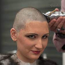 Modelshave Com On Instagram College Student Girl Shaves Her Head At The Barbershop Headshave Performed By In 2021 Hair And Beauty Salon Shave Her Head Shaved Girls