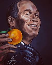 A Orange held by the Juice RIP to the legend OJ Simpson Art by Billy  @artmastermonroe #ojsimpson #nfl #football #art #drawing #illustration  #portrait