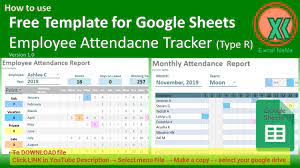 Enter the day of the week under the corresponding day of the month. Free Template Google Sheet Employee Attendance Tracking Type R Version 1 0 Youtube