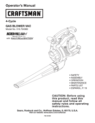Craftsman Incredi Pull 316 794980 User Manual Manualzz